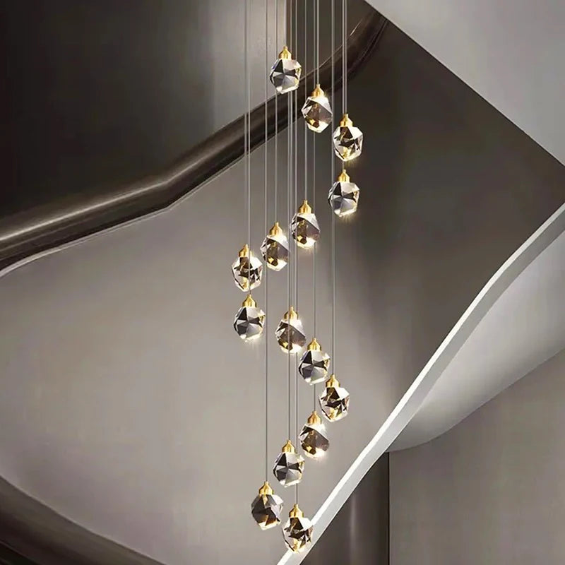 Modern home decoration crystal chandelier, stair Pendant lamp, living room Pendant lights, interior lighting