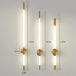 Modern LED Long Wall Lights for Bedroom Lighting Living Room Background Decorate Stairs Lamp Hotel Black Gold Sconce Fixtures