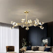 All-copper Molecular Long Crystal Chandelier Light Luxury Creative Post-modern Atmosphere Living Room LED Pendant Lights