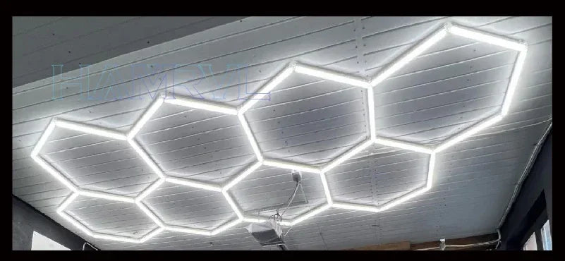Diamond LED Ceiling Light Hexagonal Design Suitable for Garage Barber Shop Gym Exhibition Hall Ceiling Light Decoration Lighting
