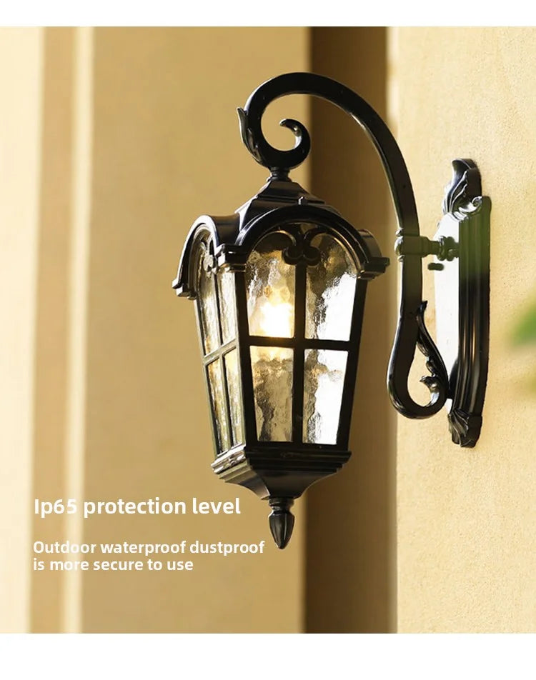 Outdoor Waterproof Wall Lamp For Garden Villa Gate Outdoor European-Style Courtyard Balcony Exterior Wall Lamp Retro Wall Lamp