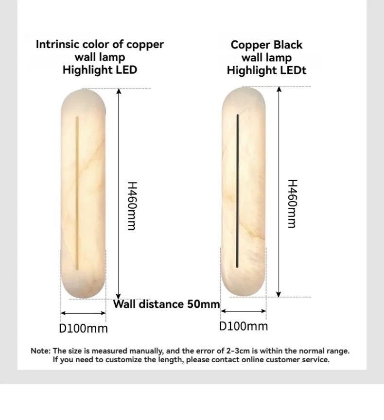 Italian Wall Lamp Natural Marble Bedside LED Light for Bedroom Villa Entryway Hallway Living Room Indoor Decorative Lighting