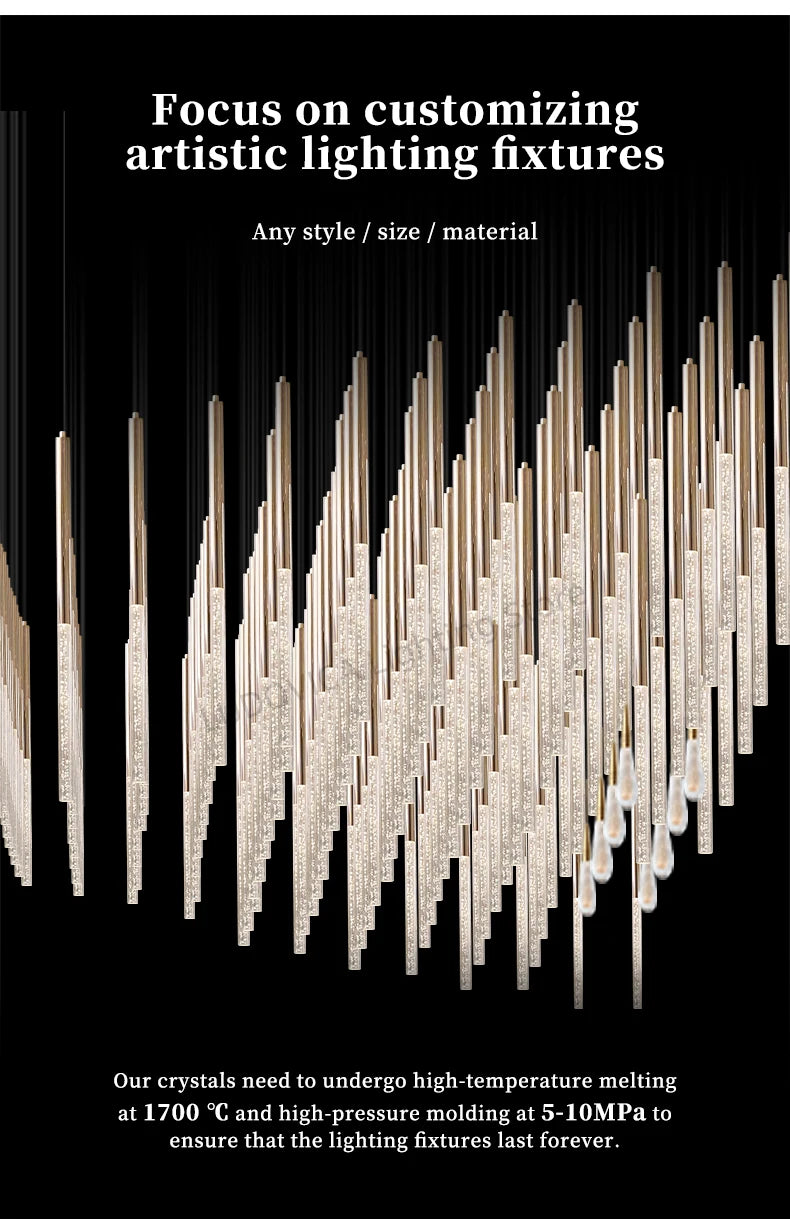 Hotel lobby LED Chandelier Villa hall Living room Crystal Chandeliers Customable High Ceilings Chandelier