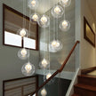 Nordic luxury White Magic bean Design glass LED Chandelier Lighting lustre Hardware Ceiling Duplex staircase Attic luminaire