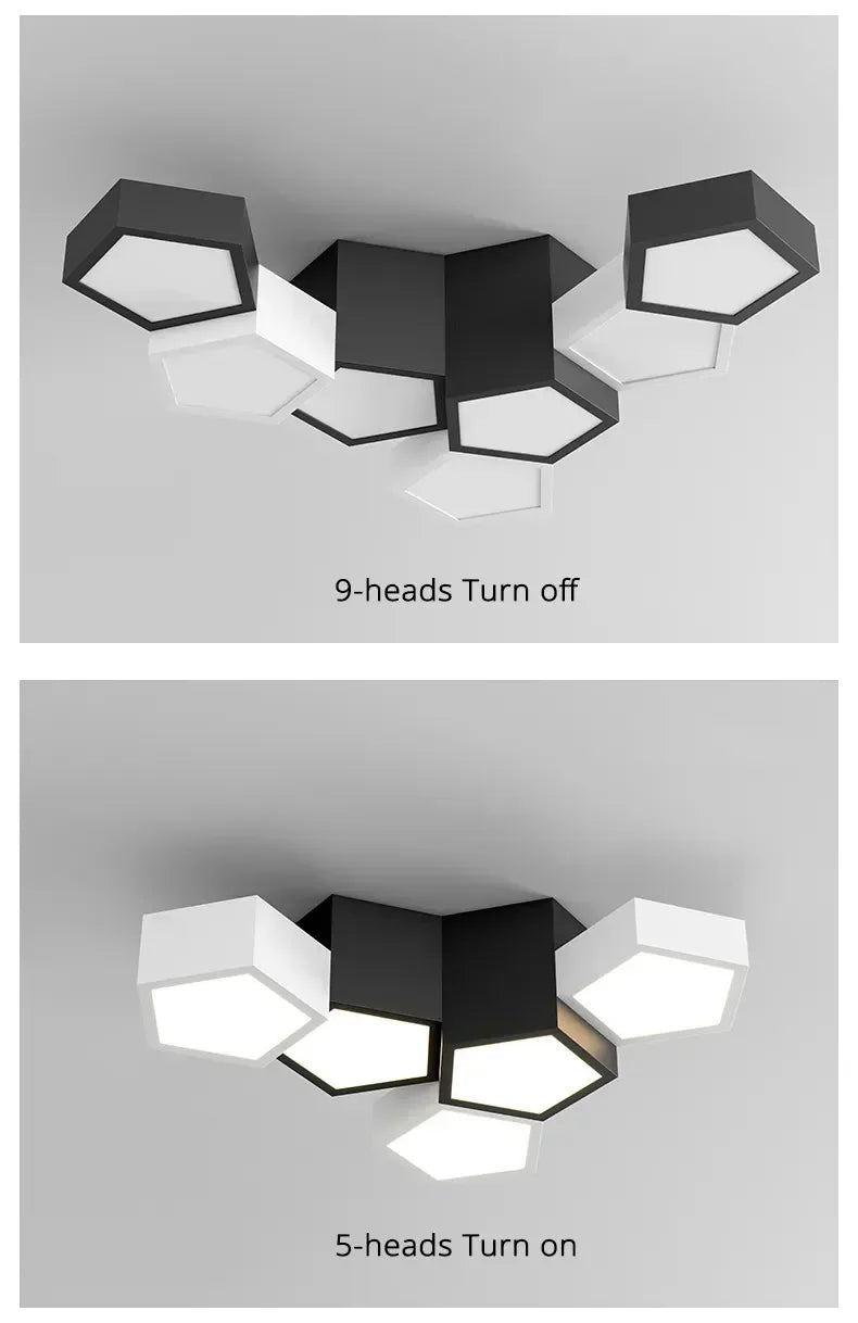 Nordic Designer Combination Honeycomb LED Indoor Ceiling Lamp,Remote Dimming Lustres Living Room Pendant Light Bedroom Decor