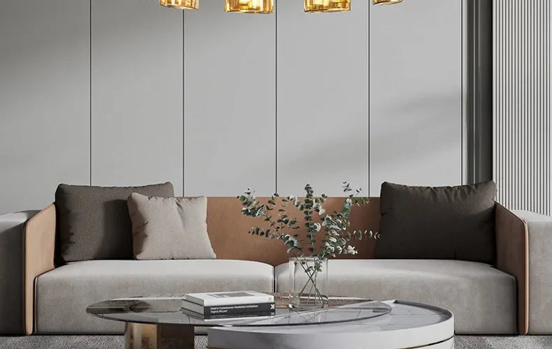 2026 Pendant Light For Bedroom Living Room Kitchen Dining Table Bar Home Decor Modern LED Glass Tile Suspension Lamp Smoke Gray