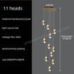 Nordic Crystal Chandelier for Living Room Villa Ceiling Chandeliers Duplex Loft Hanging Lamps Stairscase Suspended Pendant Lamps