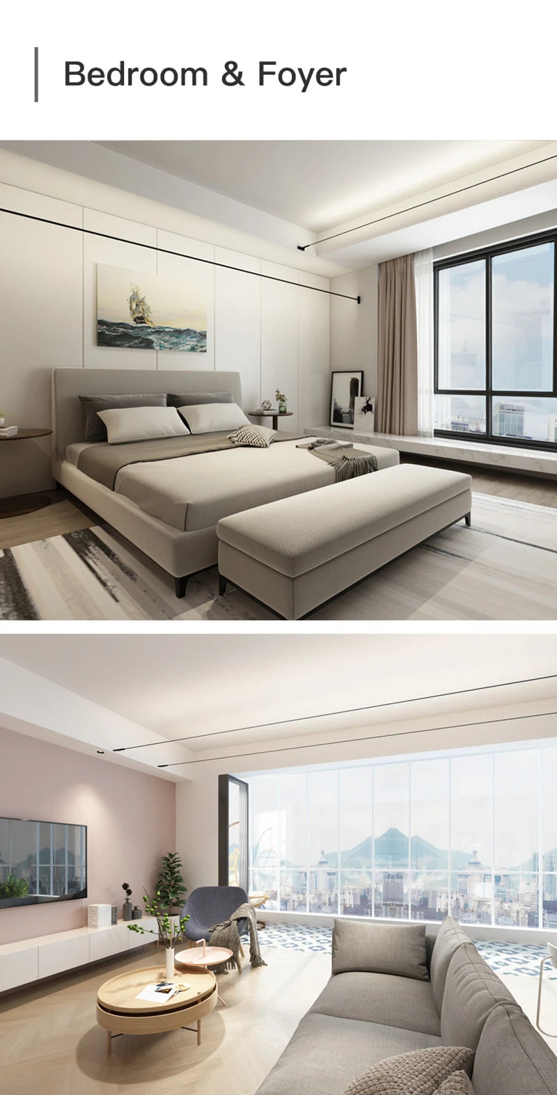 Minimalist LED Skyline Linear Light COB Modern Wall Lamp for Living Room Bedroom Art Exhibition Wall DIY Decor Strips Sconce