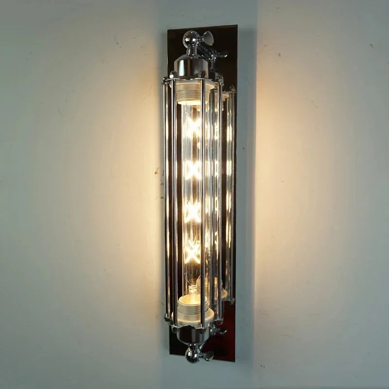 American Industrial Electroplated silver Vintage Wall Lamp 8W Led Wall Light Bedroom Cafe Restaurant Bedside Wall Light