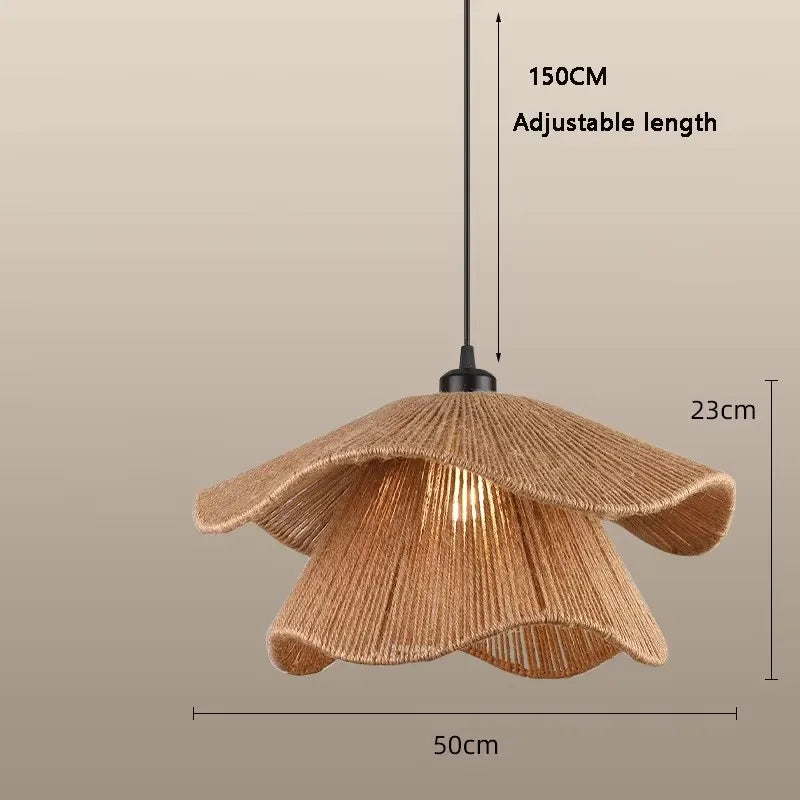 2025 Handmade Woven Restaurant Pendant Light Hemp Rope Light Bedroom Light Restaurant Japanese Style Room Decoration Pendant Lig