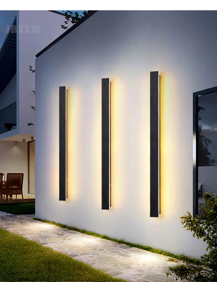 IP65 waterproof wall lamp minimalist led outdoor wall lamp black balcony terrace outdoor wall villa garden wall washer lamp