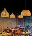 Bamboo Lantern 30cm Pendant Lamp Natural Rattan Wicker E27 LED Chandeliers Hand-Woven Lampshades Lighting Fixture Hanging Light