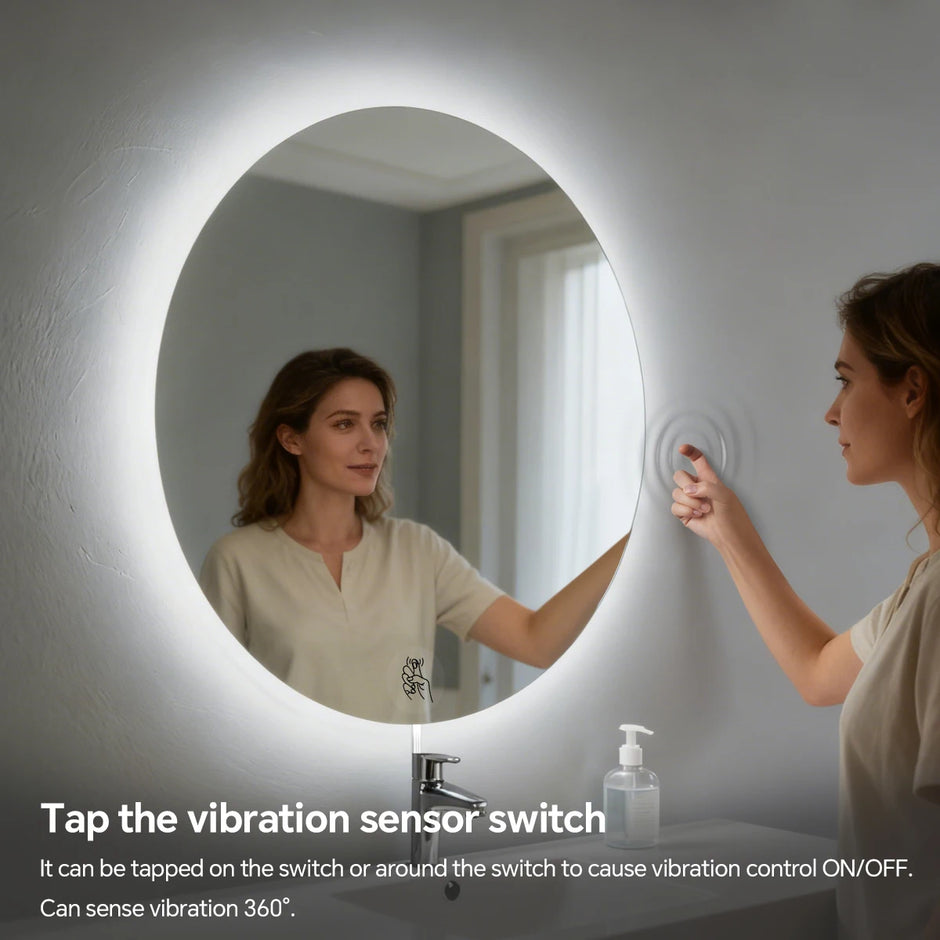 USB Power COB Tape with Tap-twice Vibration Sensor Switch Hight Brightness 320LEDs/M for Dressing Table Makeup Mirror Backlight