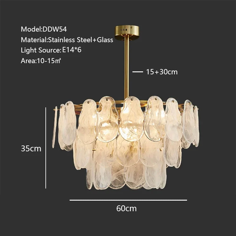 Cream Style Chandelier Lighting Fixtures Furniture Luxurious Living Room Decoration Glass Cloud Chandelier Simple And Modern