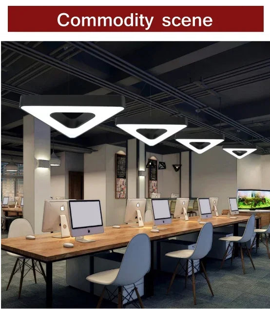 Creative Hexagonal Led Lamps Office Chandelier Round Simple Y-shaped splicing Special-Shaped Chandelier Gym Office Light