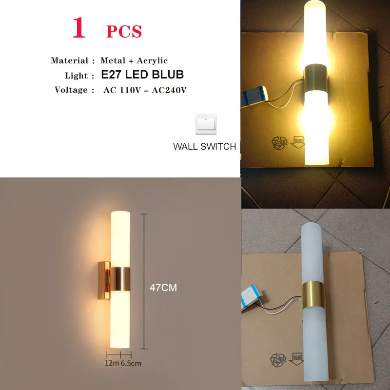 Nordic Wind Gourd Wall Lamp Minimalist LED Milky White Light For Living Room Study Bedroom Bedside Home Decoration Light Fixture