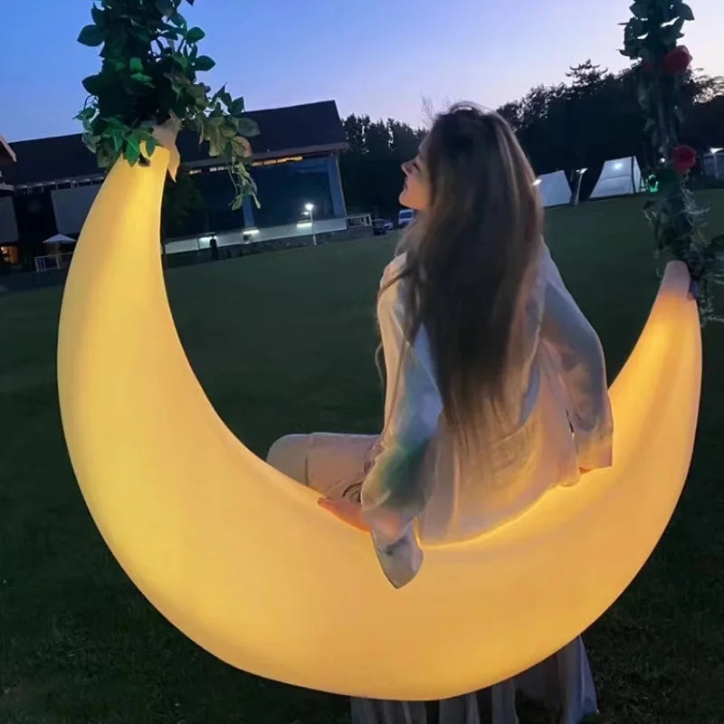 Decorative light Garden courtyard landscape Luminous crescent floor Waterproof solar light