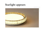 ‌Modern Luxury Dimmable Crystal Ceiling Light K9 Crystals Golden Ring Chandelier for Bedroom Living Room Dining Room LED Fixture
