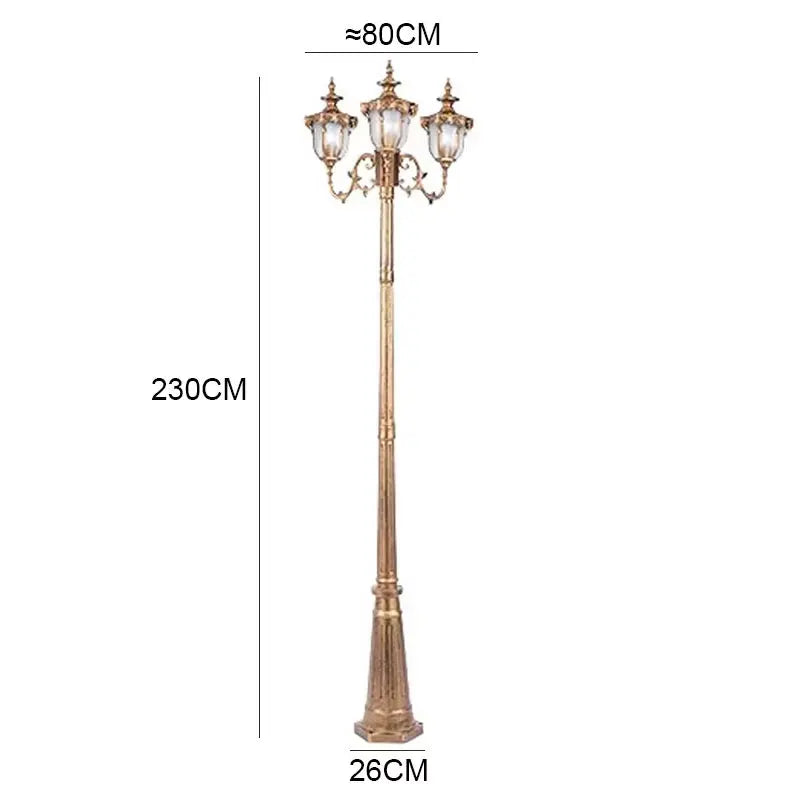 (H≈2.3M)Courtyard Street Lamp Community High Pole Lamp Outdoor Waterproof Lawn Lamp Villa Outdoor Retro Courtyard Lamp Landscape