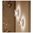Modern Round Crystal Bedside Lamp Bedroom Living Room Italian LED Sconce Minimalist Art Circular Corridor Mirror Wall Lights