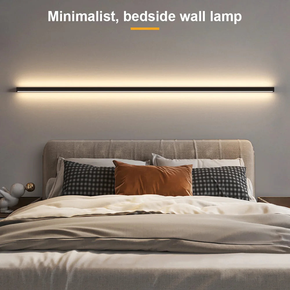 Modern Plug in Long Wall Sconce Indoor Wall Lamp Wall Mounted Light for Bedroom Living Room Hallway