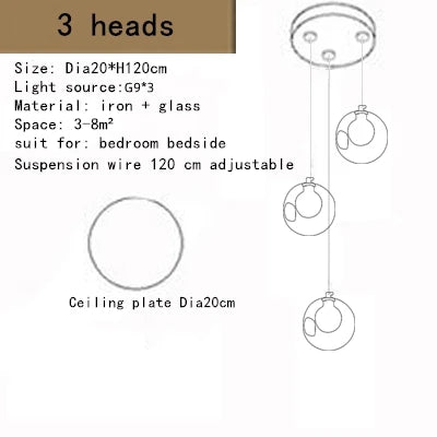 Nordic luxury White Magic bean Design glass LED Chandelier Lighting lustre Hardware Ceiling Duplex staircase Attic luminaire