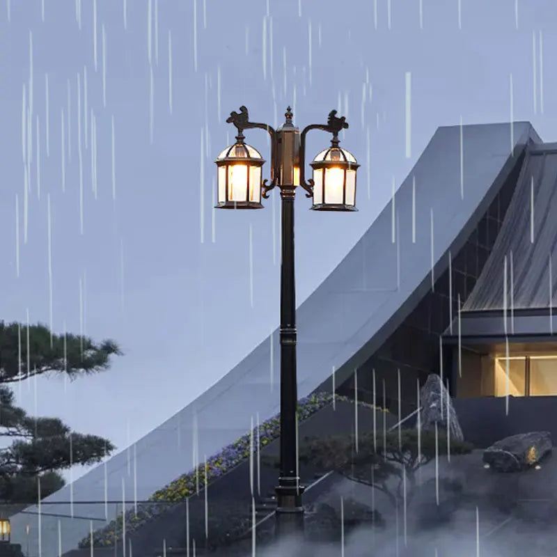 Led Villa Garden Outdoor Waterproof Household Retro Double Head Community Outdoor Courtyard Street Lamp ≈230CM