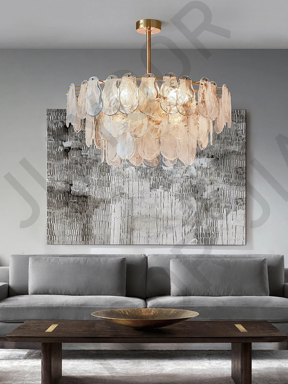 Cream Style Chandelier Lighting Fixtures Furniture Luxurious Living Room Decoration Glass Cloud Chandelier Simple And Modern