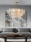 Cream Style Chandelier Lighting Fixtures Furniture Luxurious Living Room Decoration Glass Cloud Chandelier Simple And Modern