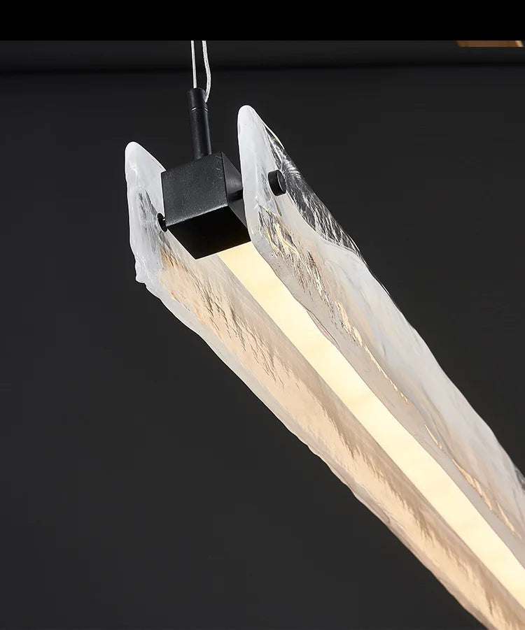 Restaurant long cloud glass chandelier Nordic creative living room dining table bar art lamp