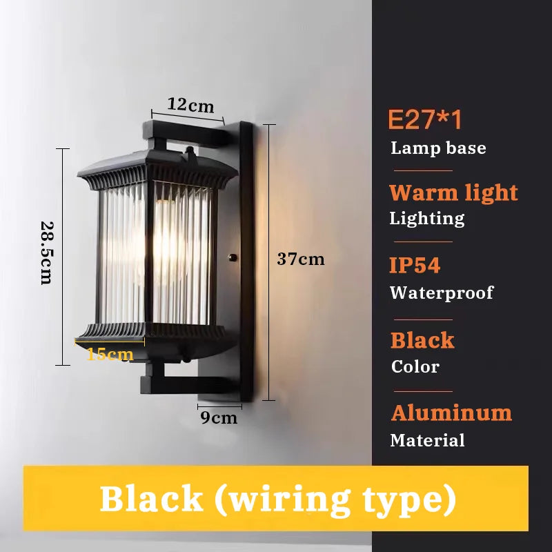 Outdoor Wall Lamps Aisle Wall Light IP54 Waterproof Corridor Balcony Modern New Chinese Villa Door Lights Porch Garden Gate Lamp