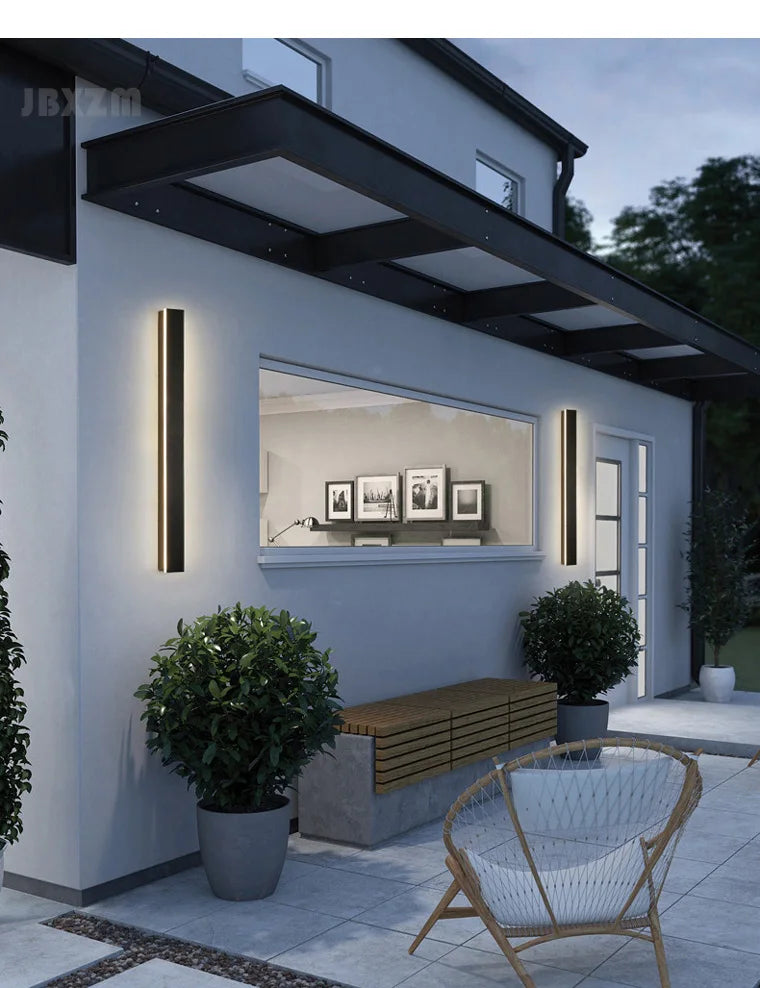 IP65 waterproof wall lamp minimalist led outdoor wall lamp black balcony terrace outdoor wall villa garden wall washer lamp