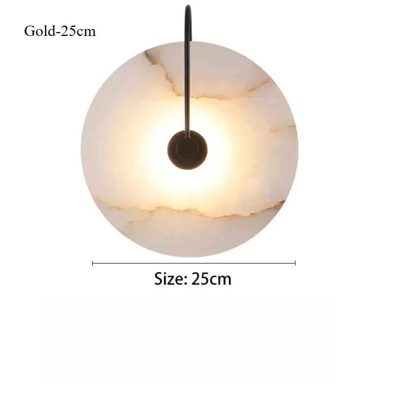 Modern LED Marble Wall Sconce Light Fixture Alabaster Lamp Living Room Bedroom Bedside Home Art Decoration Stone Decor Indoor