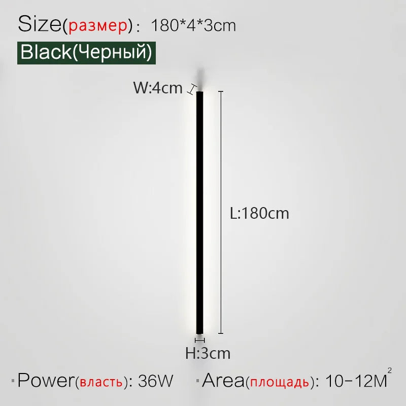 Minimalist Long Wall Lamp Modern Simple One Word Living Room Staircase Creative Background Wall Line Bedroom Bedside Light