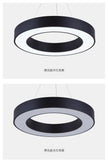 LED round Ring Chandelier Industrial Style for Office Shop Lobby Circle Engineering Lighting Fixture