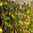 Solar LED Simulated Green Leaf Vine Copper Wire Light Courtyard Balcony Fence Wall Atmosphere Decoration IP44 Outdoor light