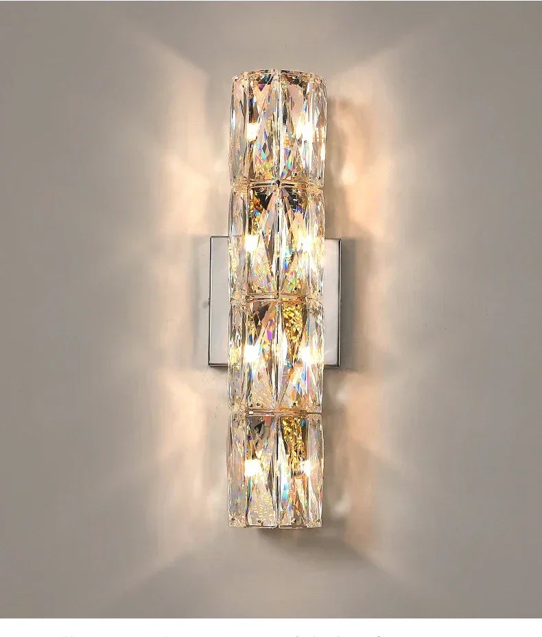 Modern High-end Crystal Wall Light Nordic Living Room Bedroom Bedside Long Wall Lamp Hotel Villa Corridor Bracket Light
