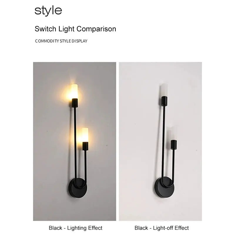 Black Gold LED Wall Lamps with G9 Light Bulb for Bedroom Bedside Interior LED Wall Lights Wall Sconce for Corridor Foyer Kitchen