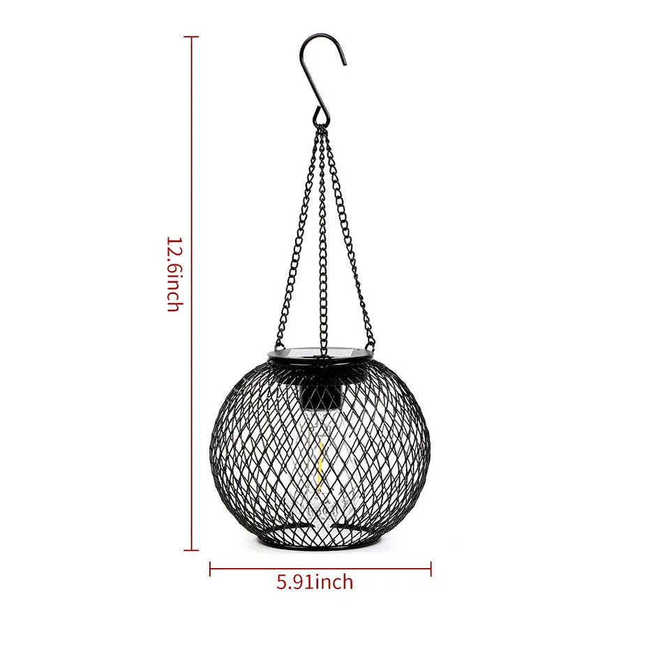 1pc Solar Lantern Outdoor Light, Metal Solar Hanging Light, Brighter Hanging Solar Chandelier, Courtyard Garden Decoratiot