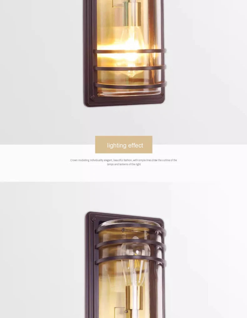 Outdoor Waterproof Wall Lamp - All Aluminum Moisture-Proof Decorative Lighting for Balcony Entrance Door Courtyard Garden
