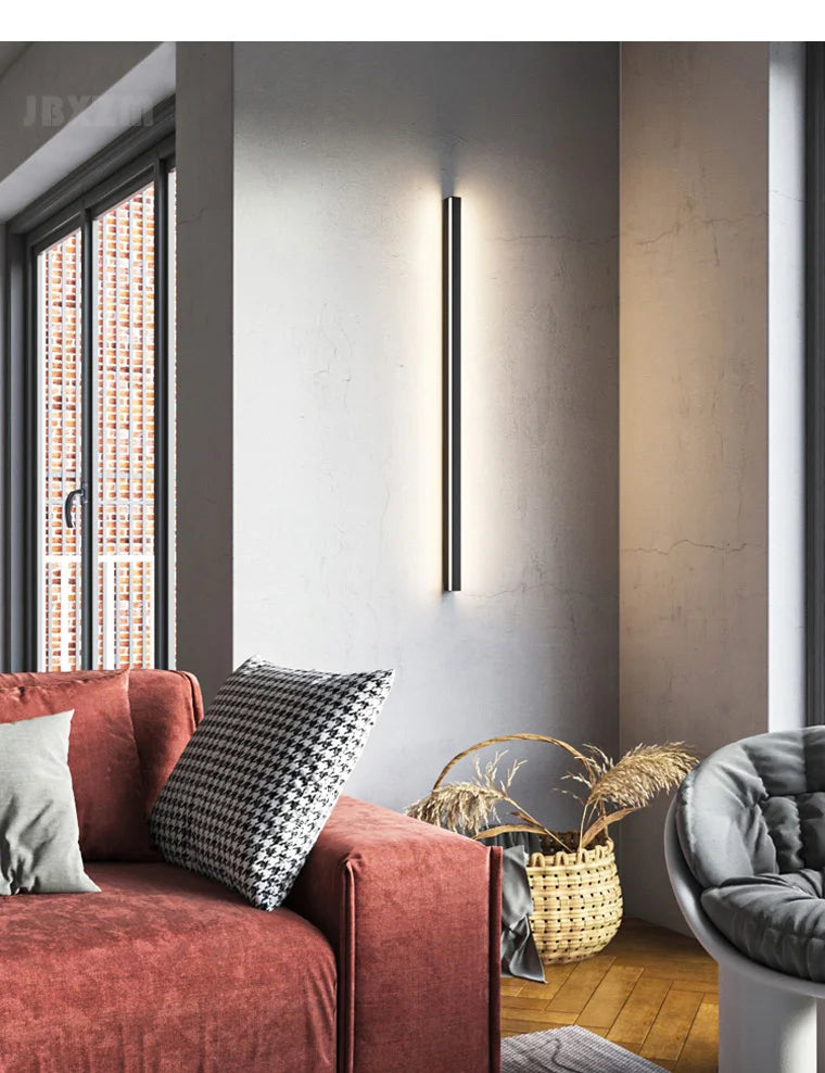 IP65 waterproof wall lamp minimalist led outdoor wall lamp black balcony terrace outdoor wall villa garden wall washer lamp