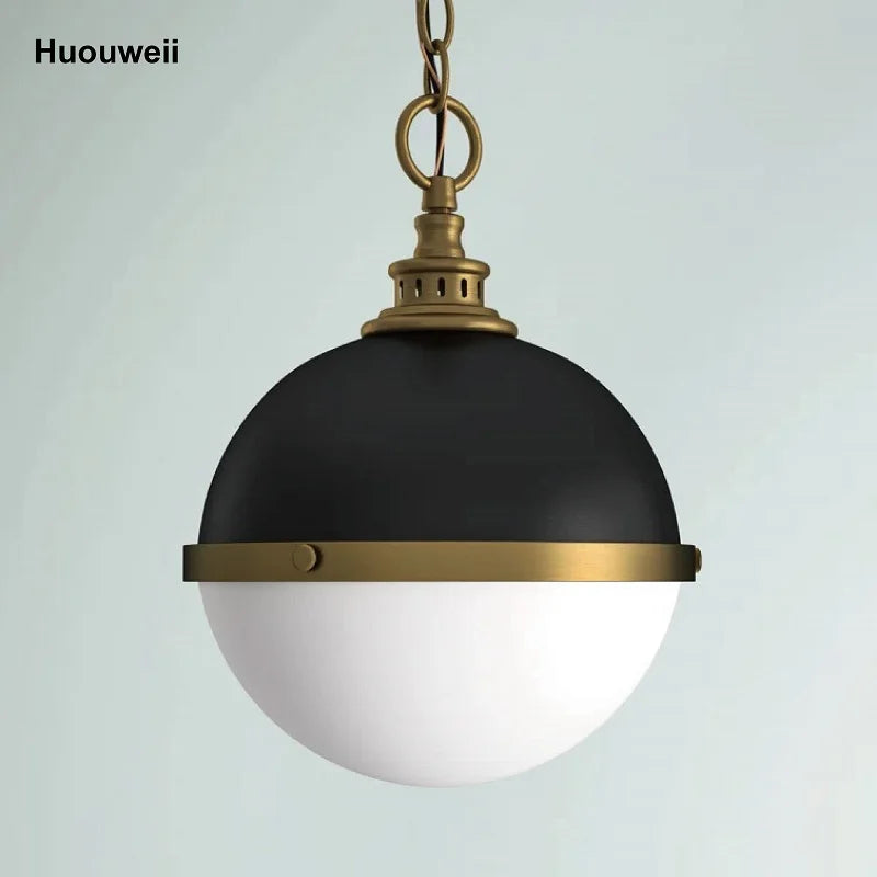 Retro Restaurant Dining Table Single Head Iron Pot Lid Lampshade Industrial Style Store Art Deco LED Round Chandelier