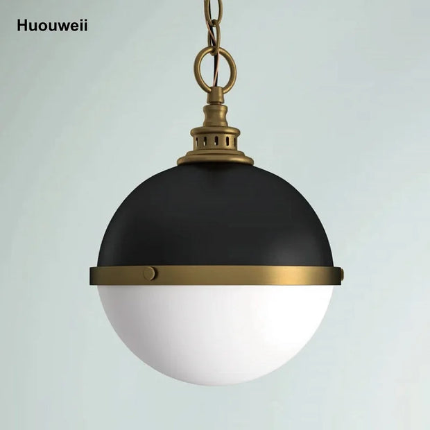 Retro Restaurant Dining Table Single Head Iron Pot Lid Lampshade Industrial Style Store Art Deco LED Round Chandelier