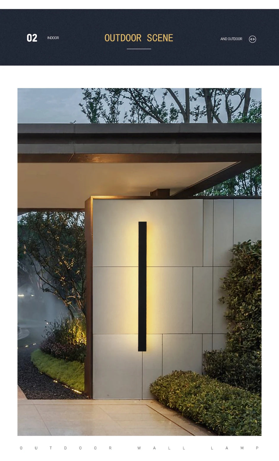 Long Wall Light Outdoor Lighting Waterproof Ip65LED Garden Country Villa Balcony Light Lnterior Wall Bedroom Living Room Light