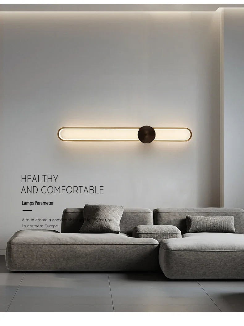 Modern Sconce LED Long Wall Light for Bedroom Living Room Surface Mounted Background Room Decor Wall Lighting Fixture