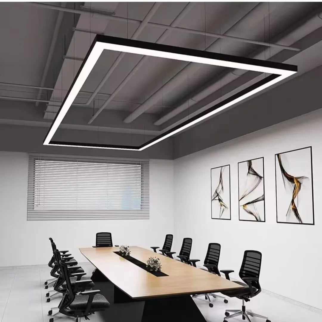 Modern minimalist geometric pendant lights, for dining room, gym, office, LED hollow office pendant lights