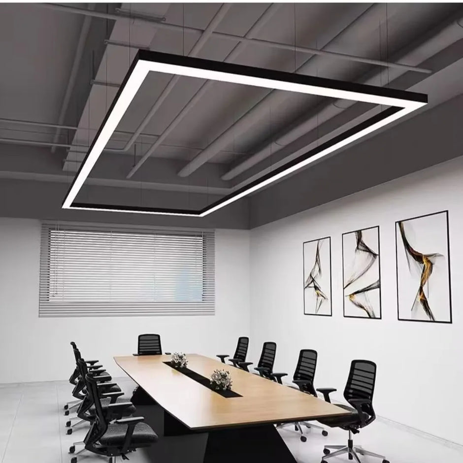 Modern minimalist geometric pendant lights, for dining room, gym, office, LED hollow office pendant lights