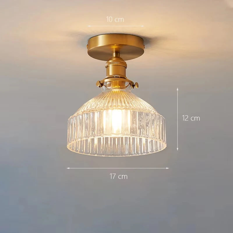 Modern Pendant Ceiling Lamp with Glass Shade for Kitchen Aisle Balcony Bedroom Home Art Deco Led Ceiling Lights Fixtures E27