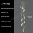 Nordic Crystal Chandelier for Living Room Villa Ceiling Chandeliers Duplex Loft Hanging Lamps Stairscase Suspended Pendant Lamps