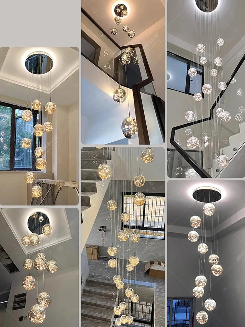 New models Nordic Home Decoration Stair Chandelier Living room and Dining room Pendant Lights Ceiling light indoor Lighting